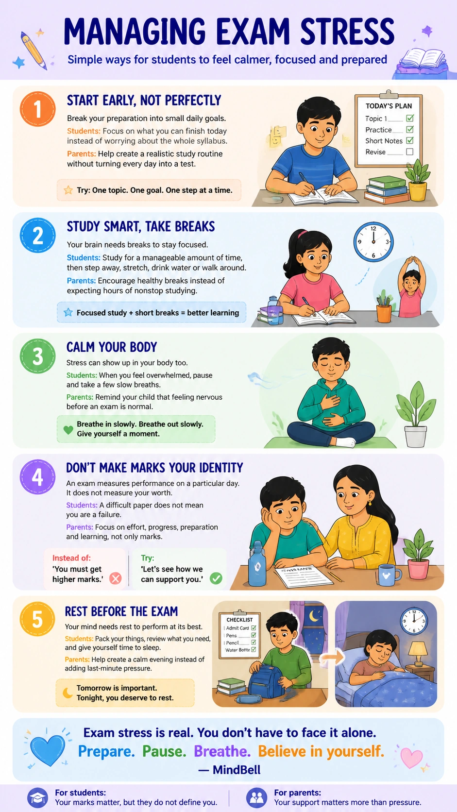 Managing exam stress banner for students